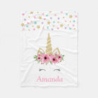 Personalized Unicorn Fleece Blanket