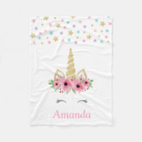 Personalized Unicorn Fleece Blanket