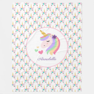 Personalized Unicorn Fleece Blanket