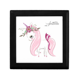 Personalized Unicorn Girl's Keepsake Jewelry Box