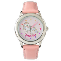 Personalized UNICORN Girls watch pink - add name