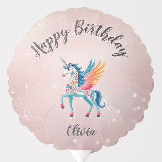 Personalized Unicorn Happy Birthday Balloon