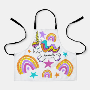 Personalized Unicorn Hearts Stars Rainbows Apron