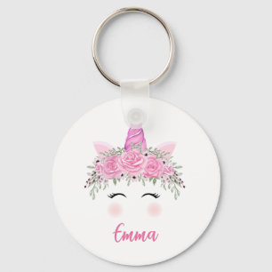 Personalized Unicorn Keychain With Pink Name