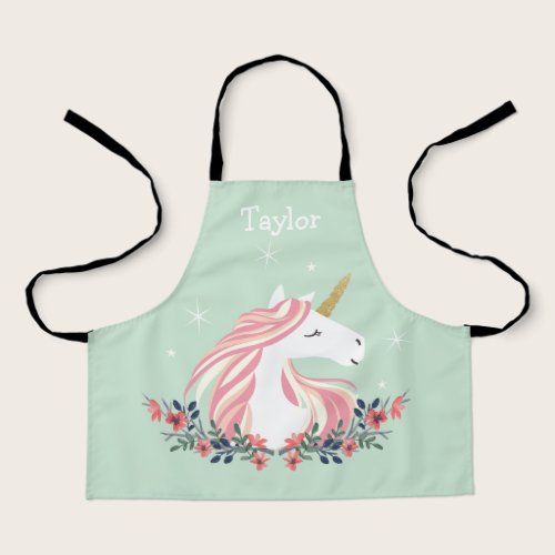 Personalized Unicorn Kids Apron Personalized Unicorn Kids Apron