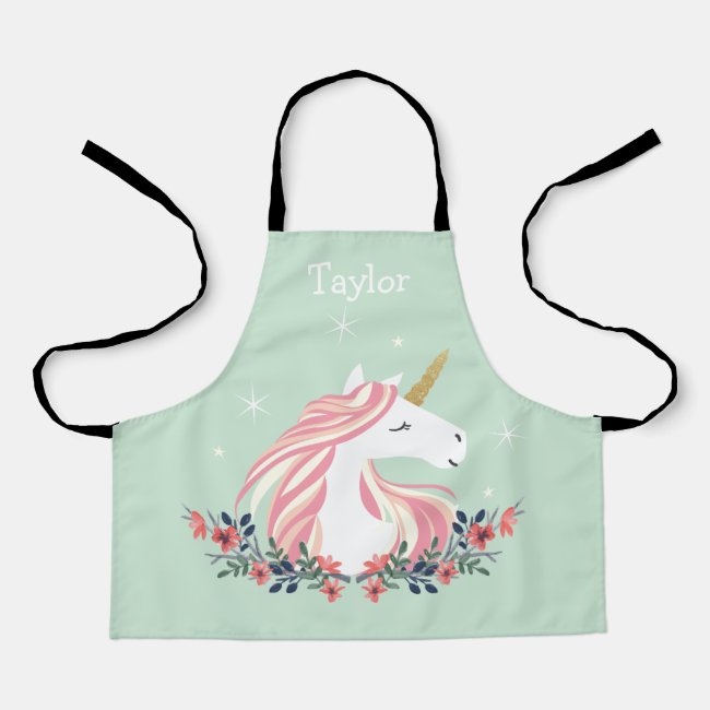 Personalized Unicorn Kids Apron