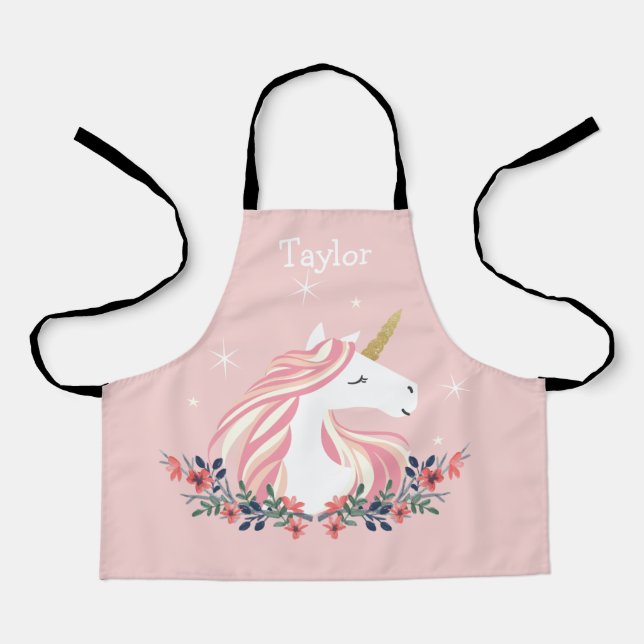 Personalized Unicorn Kids Apron (Front)