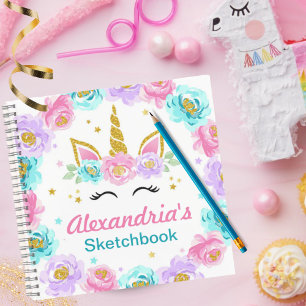 Personalized Unicorn Kids Birthday Party Favor Notebook