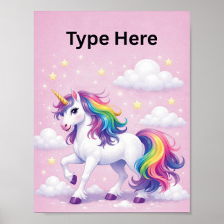 Personalized Unicorn Name Poster