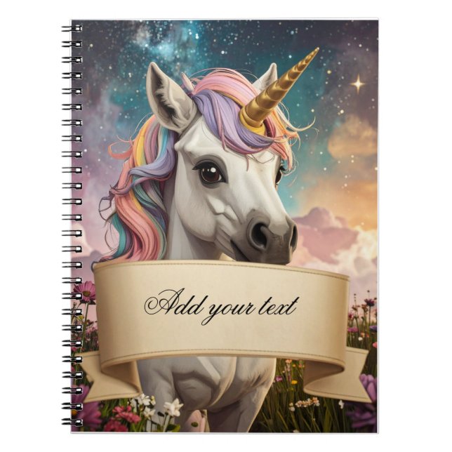 Personalized Unicorn Notebook for Kids – Cute Scho (Front)