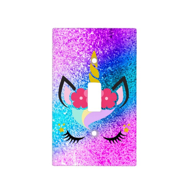 Personalized Unicorn Ombr Light Switch Plate Cover (Front)