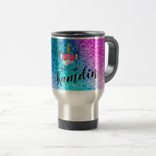 Personalized Unicorn Ombre 15 ounce coffee mug