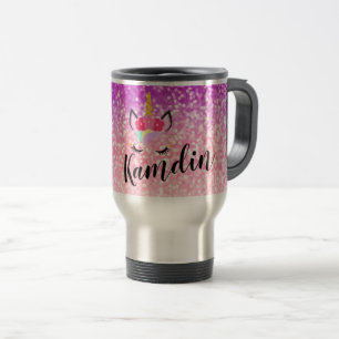 Personalized Unicorn Ombre 15 ounce coffee mug