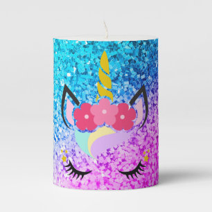 Personalized Unicorn Ombre Glitter 3"x4" Candle