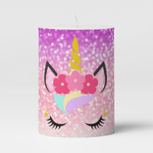 Personalized Unicorn Ombre Glitter 3"x4" Candle