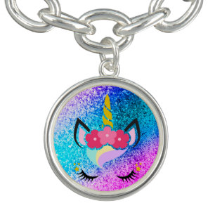 Personalized Unicorn Ombre Glitter Bracelet