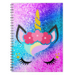 Personalized Unicorn Ombre Glitter Note Book