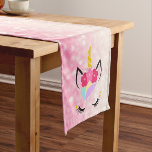 Personalized Unicorn Ombre Glitter Table Runner