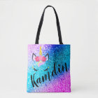 Personalized Unicorn Ombre Glitter Tote Bag