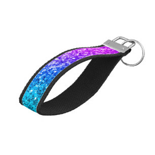 Personalized Unicorn Ombre Glitter Wrist Key Chain