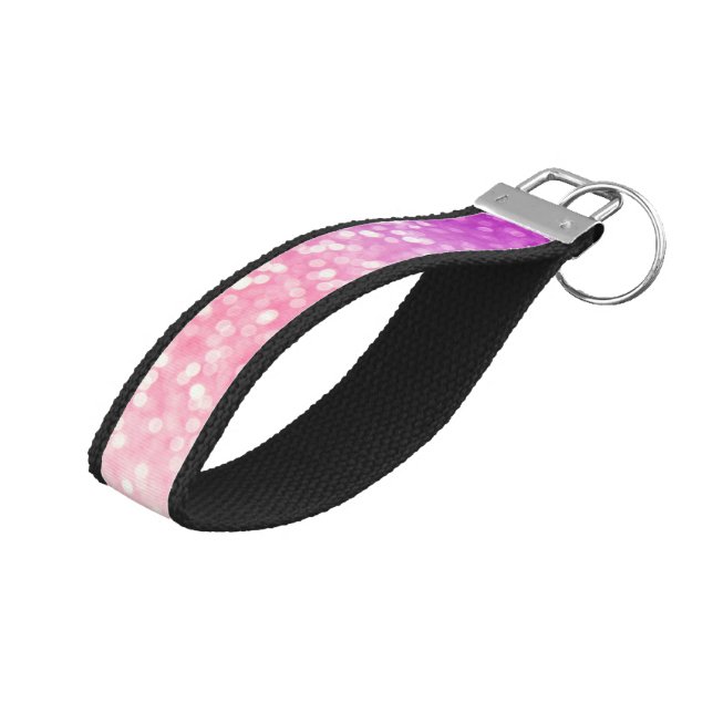 Personalized Unicorn Ombre Glitter Wrist Key Chain (Angled Up)