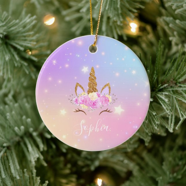 Personalized Unicorn Ornament for Girls (Tree)