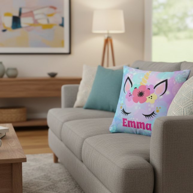 Personalized Unicorn Pillow for Girls – Custom Nam (Creator Uploaded)