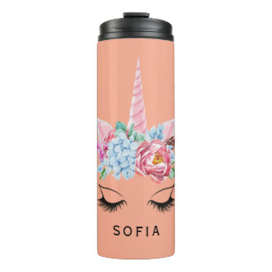 Personalized Unicorn Pink Thermal Tumbler