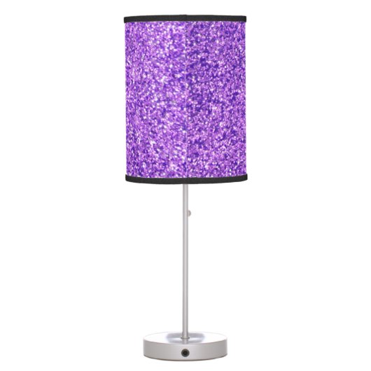 Personalized Unicorn Purple Glitter Table Lamp (Back)