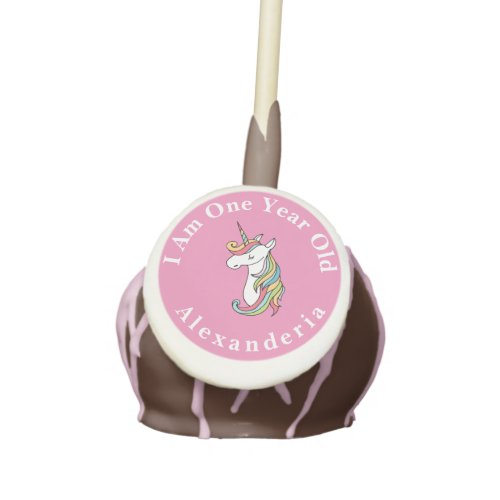 Personalized Unicorn rainbow 1st  birthday Cake Pops