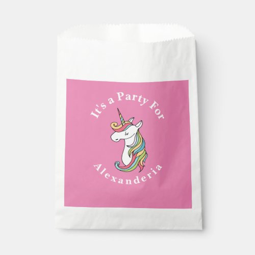 Personalized Unicorn Rainbow  Birthday Party Favor Bag