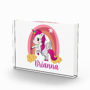 Personalized Unicorn Rainbow decor Acrylic Award
