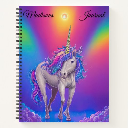 Personalized Unicorn Rainbow Notebook