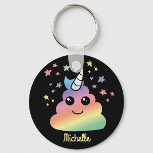 Rainbow poop store emoji keychain