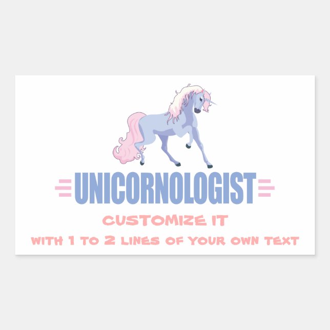 Personalized Unicorn Rectangular Sticker (Front)