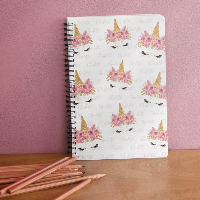 Personalized Unicorn Repeating Name Monogrammed  Notebook (Creator Uploaded)
