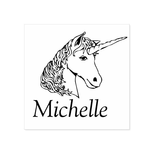 Personalized Unicorn Rubber Stamp (Imprint)