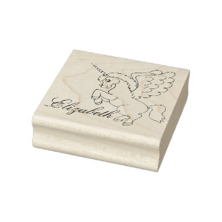 Personalized Unicorn Rubber Stamp