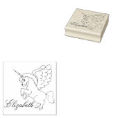 Personalized Unicorn Rubber Stamp (Stamped)