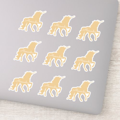 Personalized Unicorn set of 9 Die Cut Sticker