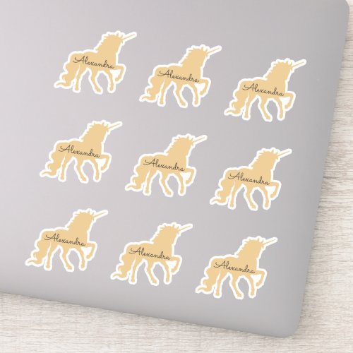 Personalized Unicorn set of 9 Die Cut Sticker