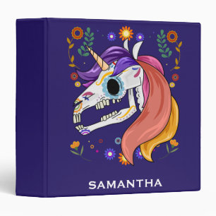 Personalized Unicorn Skull Face Photo Album 3 Ring Binder