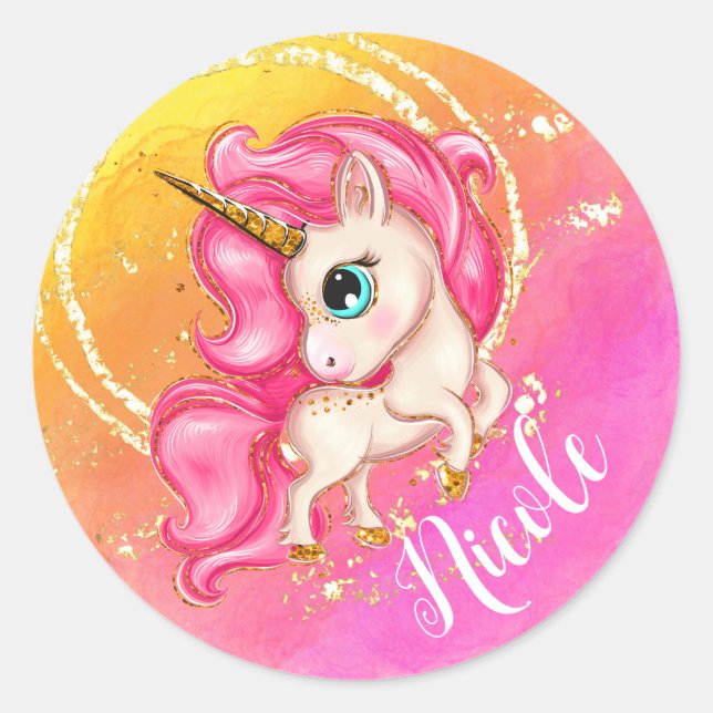 Personalized Unicorn Stickers (Front)