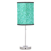 Personalized Unicorn Teal Glitter Table Lamp (Back)