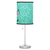 Personalized Unicorn Teal Glitter Table Lamp (Right)
