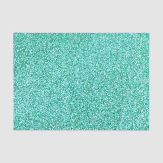 Personalized Unicorn Teal Glitter Tissue Paper (Front)