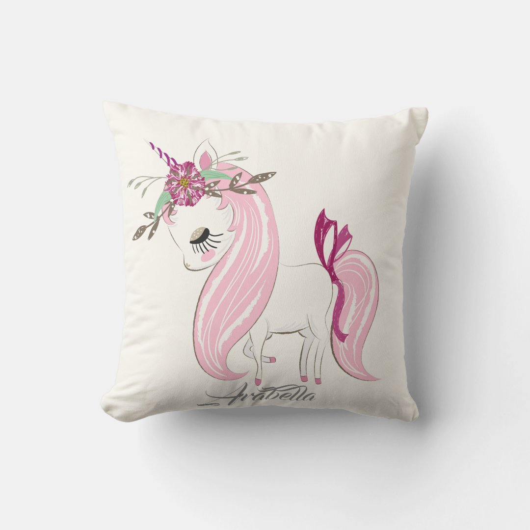 Personalized Unicorn Throw Pillow | Zazzle