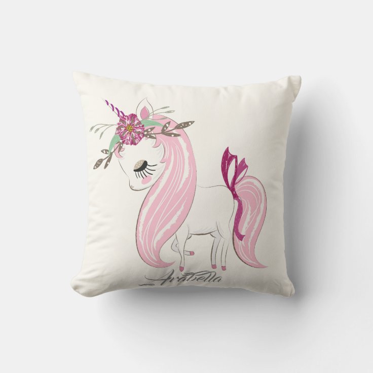 Personalized Unicorn Throw Pillow Zazzle