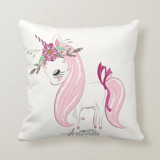Personalized Unicorn Throw Pillow