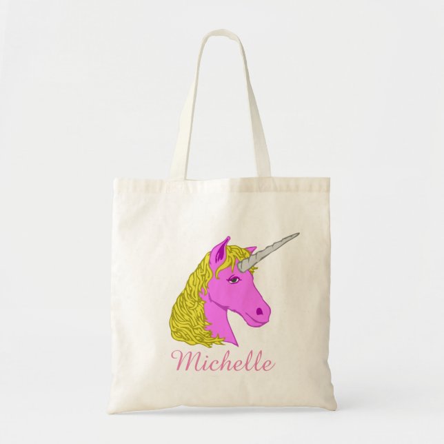 Personalized Unicorn Tote Bag (Front)
